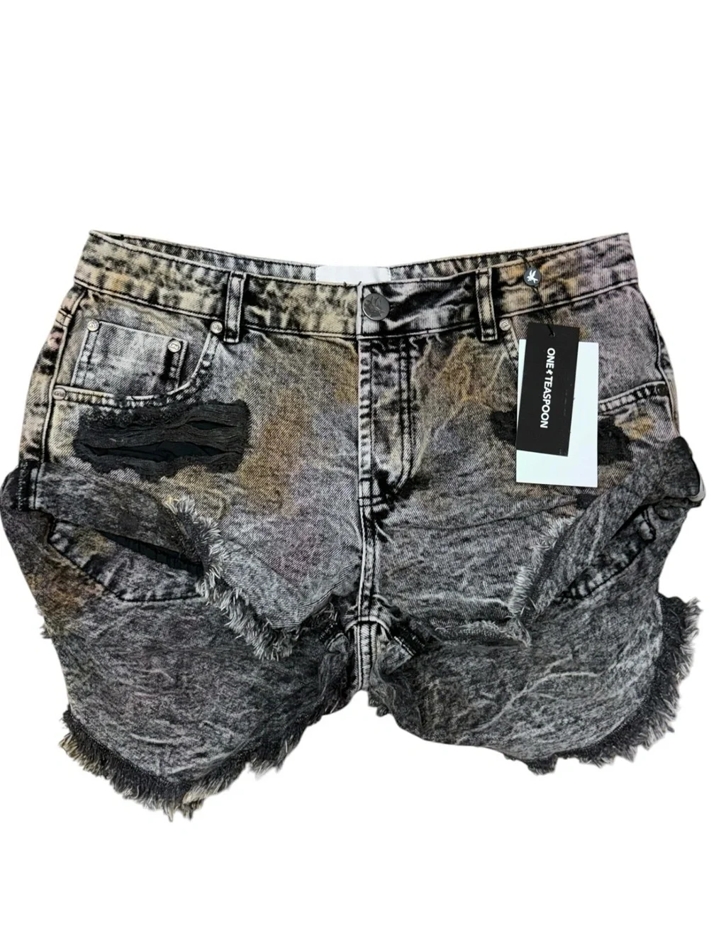 One Teaspoon Sunset Acid Bandits Shorts Size 29 Low Waist Distressed Shorts